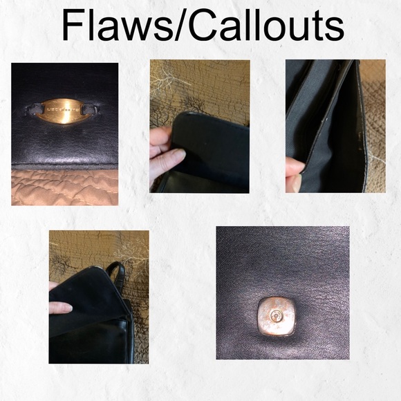 Vintage Liz Claiborne Black Crossbody 5 Compartments Comfy Adjustable Straps - Picture 16 of 16